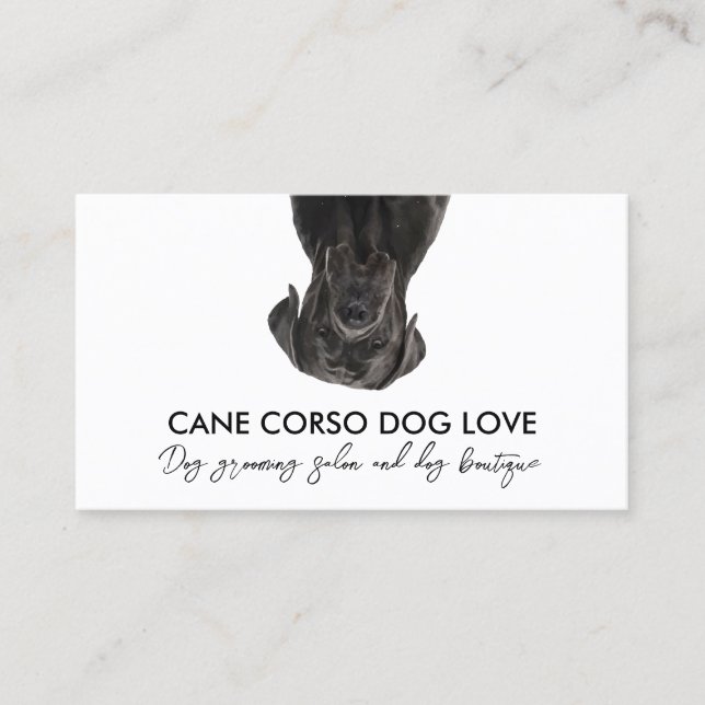 Carte De Visite Chien Cane Corso Noir (Devant)