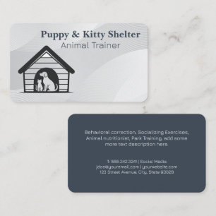 Carte De Visite Chien Chat Maison Logo Services de soins aux ani
