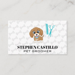 Carte De Visite Chien chiot mignon   Outils de toilettage