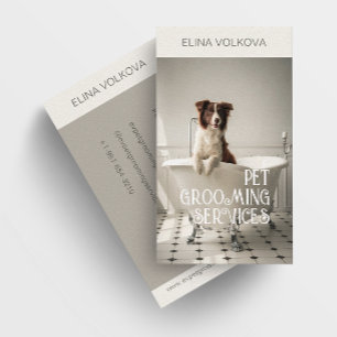 Carte De Visite Chien dans une baignoire Animaux de compagnie Serv