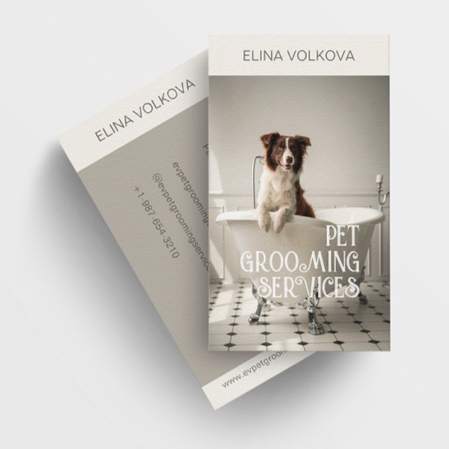 Carte De Visite Chien dans une baignoire Animaux de compagnie Serv (Créateur téléchargé)