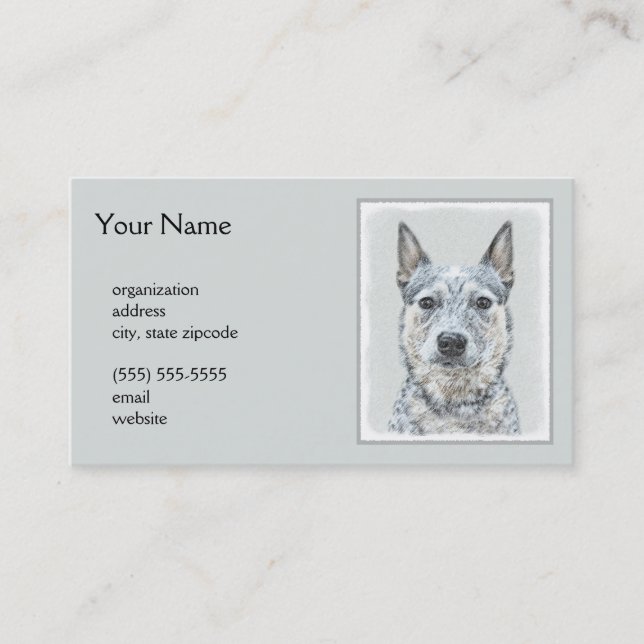 Carte De Visite Chien de bétail australien - Cute Original Dog Art (Devant)