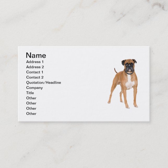 Carte De Visite Chien de boxeur (Devant)