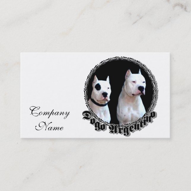 Carte De Visite Chien de Dogo Argentino (Devant)