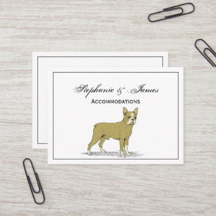 Carte De Visite Chien de taureau français stylisé vintage C