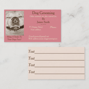 Carte De Visite chien drôle photo chien Grooming services de soins