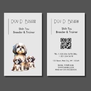 Carte De Visite Chien éleveur Trainer Shih Tzu Animal de compagnie