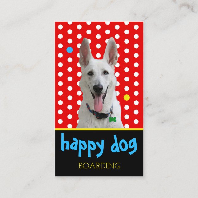 Carte De Visite Chien embarquant le chenil heureux de photo de (Devant)