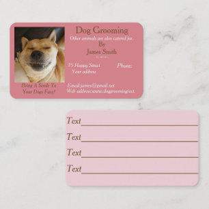 Carte De Visite chien en photo drôle Services de garde d'animaux 