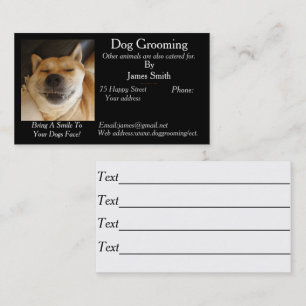 Carte De Visite chien en photo drôle Services de garde d'animaux 