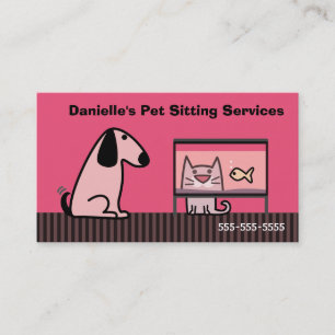 Carte De Visite Chien et chat de garde d'enfants d'animal familier