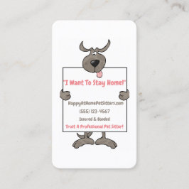 Carte De Visite Chien gris sot tenant le pochon Signet Poignée Ani