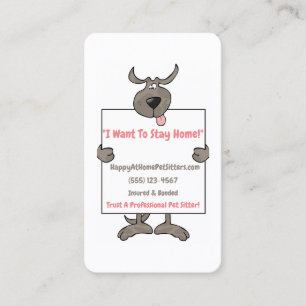 Carte De Visite Chien gris sot tenant le pochon Signet Poignée Ani