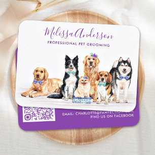 Carte De Visite Chien Groomer animal de compagnie assis aquarelle 