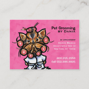Carte De Visite Chien Groomer Animaux Spas Entreprise Plutôt rose