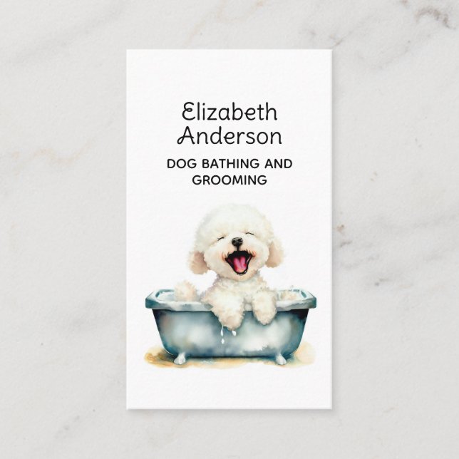 Carte De Visite Chien Groomer Bichon Frise (Devant)