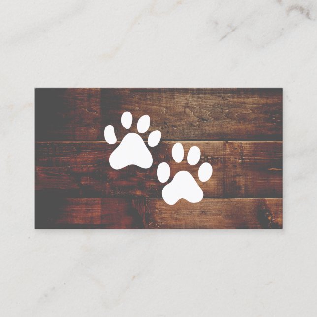 Carte De Visite Chien Groomer | Formateur | Pâtes | Bois (Devant)