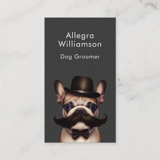 Carte De Visite Chien Groomer Funny French Bulldog (Devant)