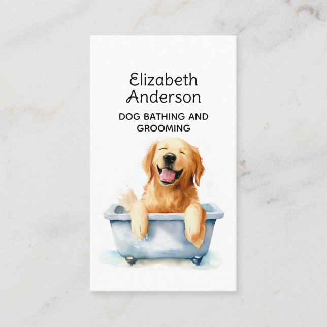 Carte De Visite Chien Groomer Golden Retriever (Devant)