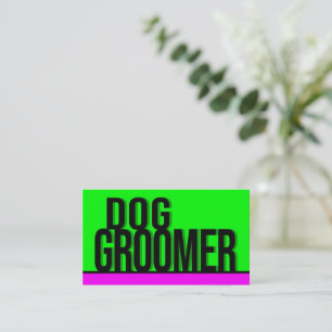 Carte De Visite Chien Groomer Hot Green Hot Rose