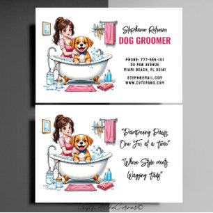 Carte De Visite Chien Groomer mignon Chiot