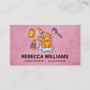 Carte De Visite Chien Groomer Nettoyant Chien