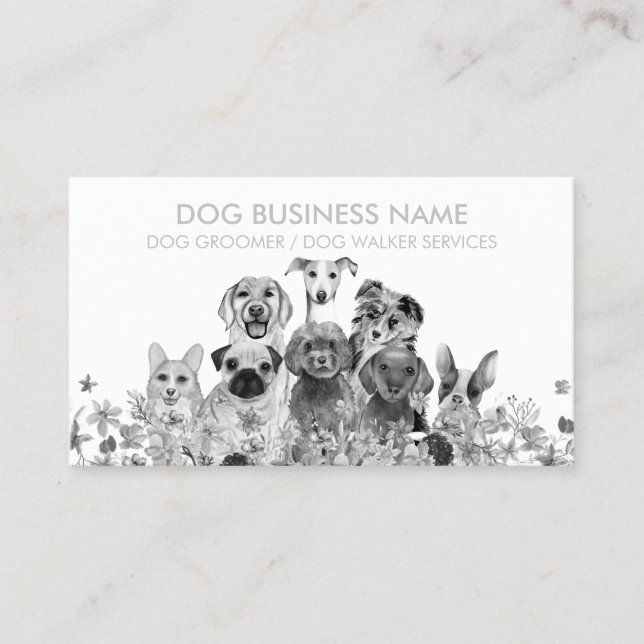 Carte De Visite Chien Groomer Petsitting Boutique Breeder Canine (Devant)