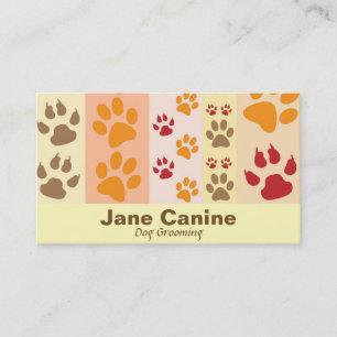 Carte De Visite Chien Grooming élégant empreinte de patte moderne