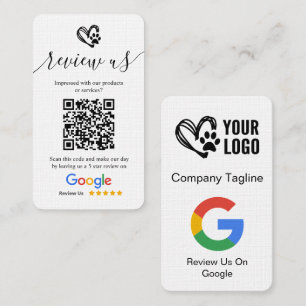 Carte De Visite Chien Grooming Google Demande d'avis Logo & QR Cod