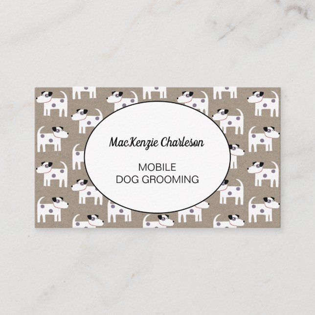 Carte De Visite Chien Grooming Jack Russell Terrier Papier Brown (Devant)