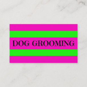 Carte De Visite Chien Grooming Neon vert et rose chaud
