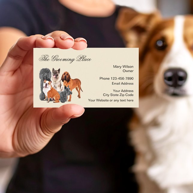 Carte De Visite Chien Grooming Services professionnels (Créateur téléchargé)