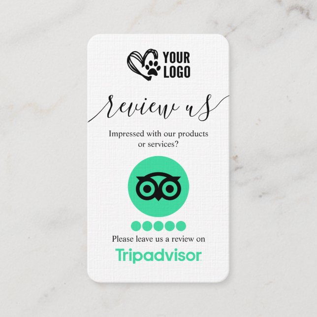 Carte De Visite Chien Grooming TripAdvisor - Demande de révision Q (Devant)