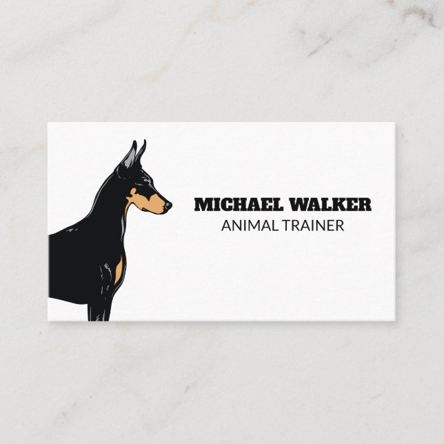 Carte De Visite Chien K9 | Services animaux et formateur (Devant)