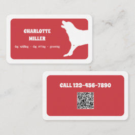 Carte De Visite Chien marchant Chien Sitter personnalisé QR