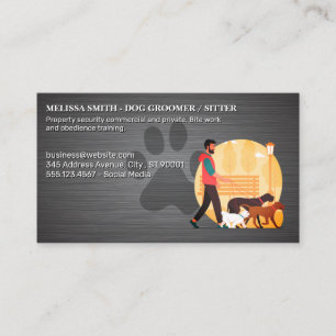 Carte De Visite Chien marchant Chiens   Protection des animaux