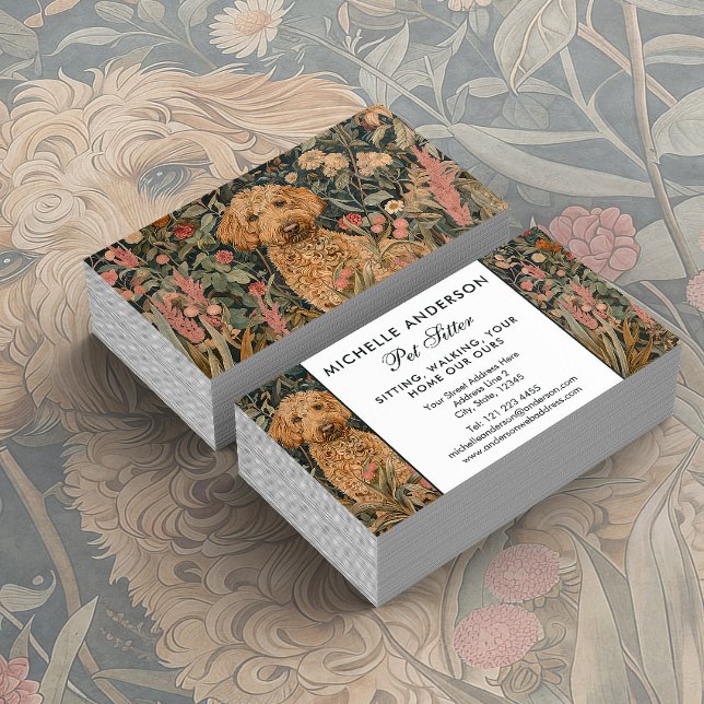 Carte De Visite Chien marcheur pour animaux de compagnie Goldendoo (Créateur téléchargé)