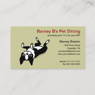 Carte De Visite Chien mignon de bande dessinée de Boston Terrier 