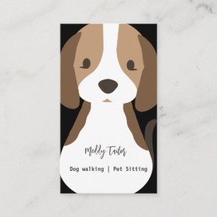 Carte De Visite Chien moderne animal de compagnie de marche assis 