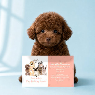 Carte De Visite Chien orange assistant de mariage aquarelle Pup