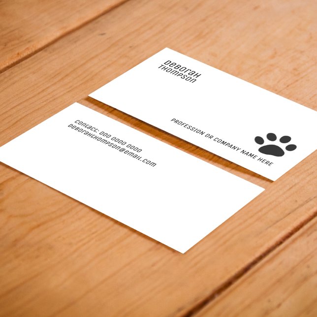 Carte De Visite Chien Paw animal simple (love pets)