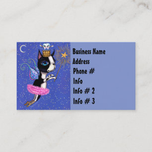 Carte De Visite Chien poilu de dents Boston Terrier Pink Tutu Crow