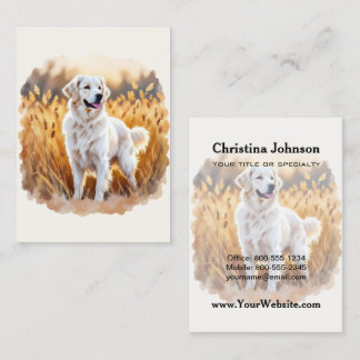 Carte De Visite Chien Retriever Golden Blanc