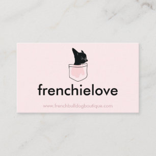 Carte De Visite Chien rose chiot poche mignon bouledogue français