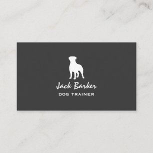 Carte De Visite Chien simple blanc de la silhouette   Rottie de