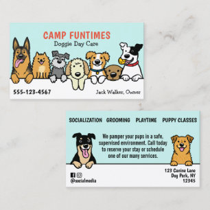 Carte De Visite Chien Sitter Animaux assis Caricature Cute Peeking