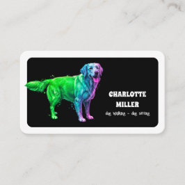 Carte De Visite Chien Sitter Chien Walker Neon QR