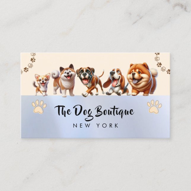 Carte De Visite Chien toiletter boutique animal de compagnie chic  (Devant)