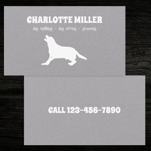 Carte De Visite Chien Walker Grooming Chien Sitter Soin Chien (Dog Walker Business Cards)