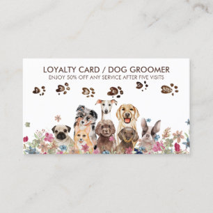 Carte De Visite Chien Walker Grooming Petsitter Cute Loyauté